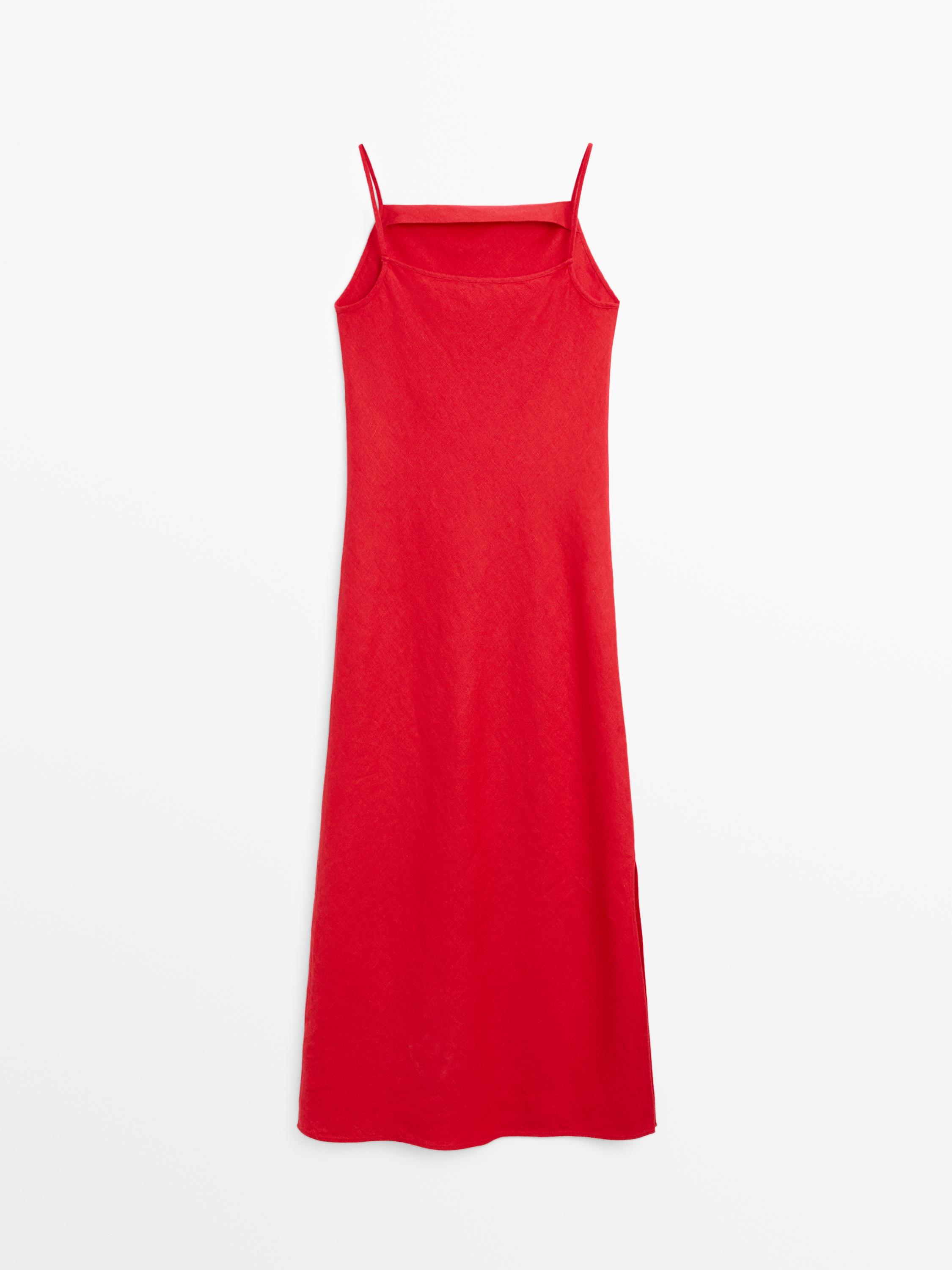 Robe midi encolure droite lin